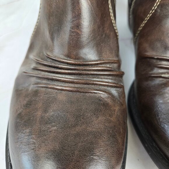 Dr Scholl's Size 8.5 Jolt Brown Faux Leather Booties Side Zipper Chunky Heel - Picture 6 of 16